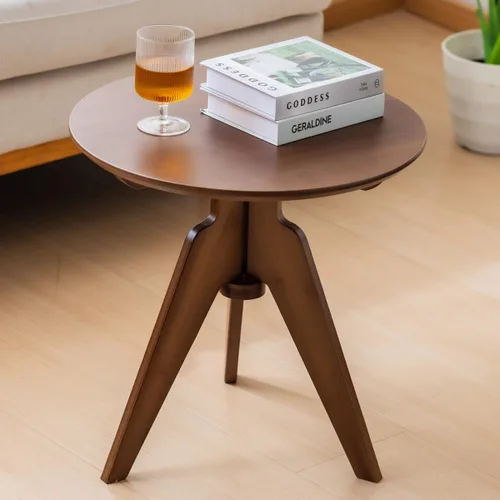 Maydear Mesa auxiliar redonda de bambú, mesa de centro pequeña para sala de estar, dormitorio u oficina, fácil montaje, diseño de 3 patas