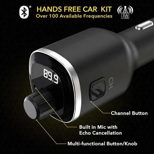 Miniatura 3 de Scosche SBTFM4-XCES0 Select Bluetooth 5.0 Kit de coche Transmisor FM con pantalla LED digital y puertos de carga duales