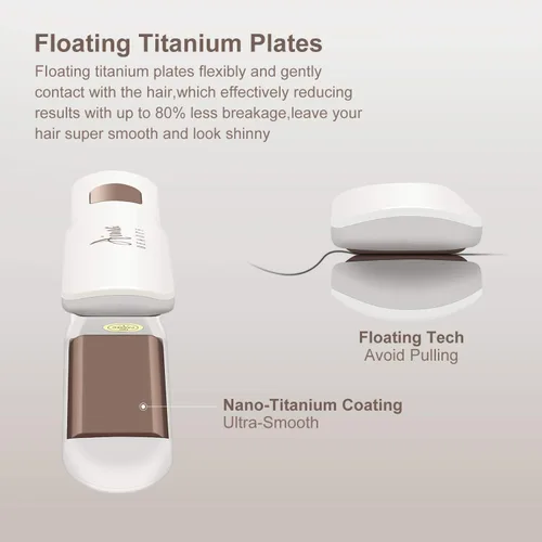 Miniatura 5 de Aima Beauty - Plancha plana de titanio de 1¼ pulgadas, alisadora de cabello 2 en 1 con placas de revestimiento de cerámica flotante 3D para un