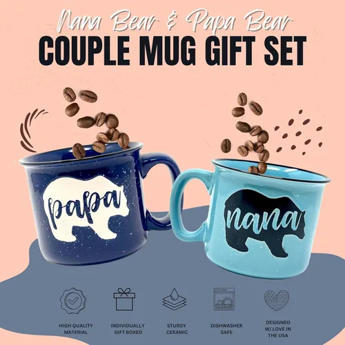 Miniatura 4 de Nana y Papa Oso Linda Taza de Café de 15 oz para Abuela, Anciana - Regalos para Abuela, Día de la Madre, Día del Padre, Navidad, Cumpleaños