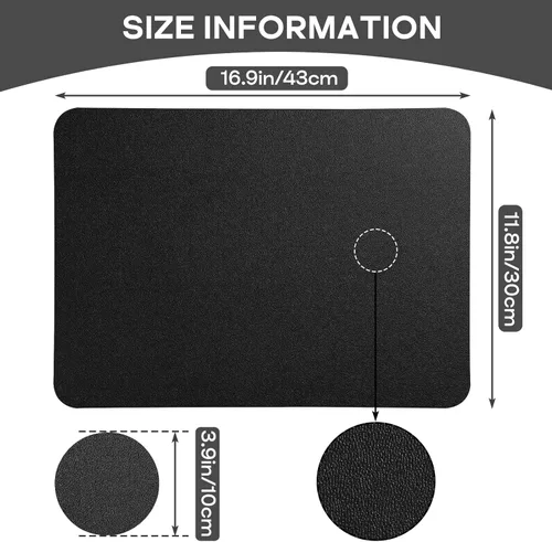 Miniatura 3 de Juego de 6 manteles individuales de vinilo, impermeables, de piel sintética, resistentes al calor, para cocina, comedor, decoración, exteriores Negro