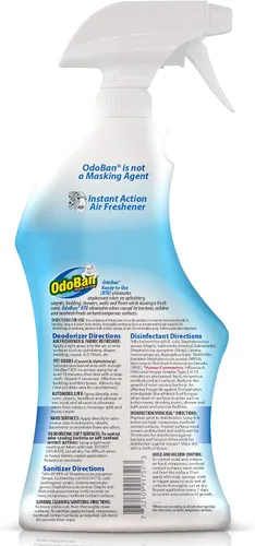 Miniatura 2 de OdoBan Desinfectante y eliminador de olores listo para usar, fabricado en los Estados Unidos, aroma de lino fresco, juego de 2, spray de 32 onzas