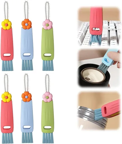 Miniatura 9 de Cepillo de limpieza de tapa de taza 3 en 1, cepillo portátil multifuncional de grietas para tapa de botella, espacios estrechos de botella, cepillo