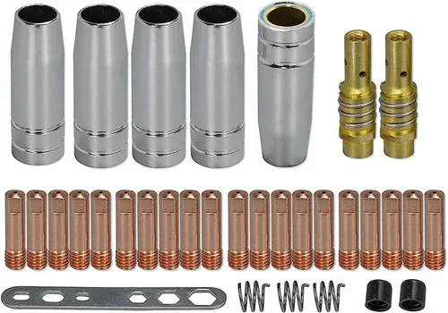 Miniatura 7 de RIVERWELD MIG MAG Puntas de contacto 0.035 pulgadas 0.035 in M6 140.0177 Soporte Difusor 002.0078 Boquilla de gas cónica de cubierta 145.0075 Placa