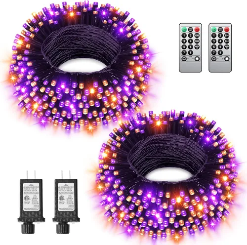 Miniatura 19 de 380 luces LED de Navidad de 125 pies, guirnalda de luces para exteriores, impermeables, temporizador y memoria, 8 modos regulables, para árbol