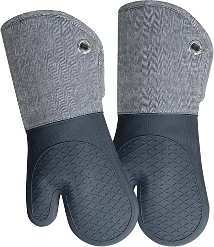 Guantes profesionales de silicona para horno de microondas, un par, juego de guantes de cocina resistentes al calor con 500 grados, guantes de