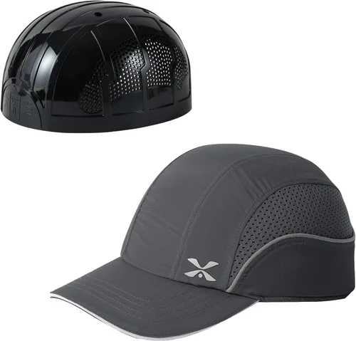 Miniatura 26 de TIHEEN Gorra de seguridad unisex, estilo gorra de béisbol con rayas reflectantes, ligera y transpirable, gorra de protección para la cabeza