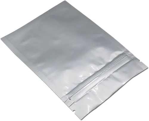 Miniatura 5 de FERENLI 100 unidades Bolsa de almacenamiento de alimentos Mylar con cierre de cremallera, bolsa de aluminio mate hermética con ventana frontal
