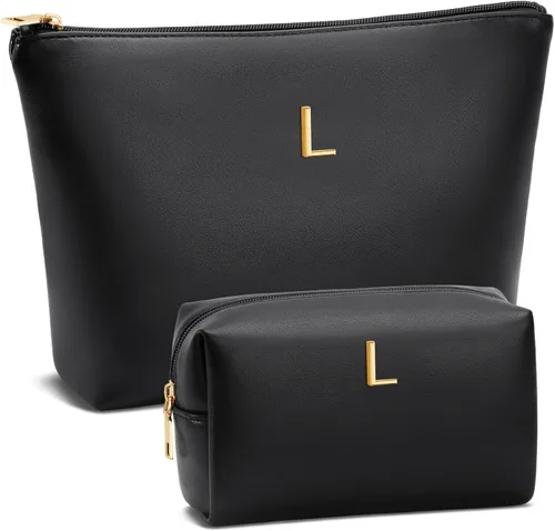 Miniatura 18 de Regalos para mujeres Juego de bolsa de maquillaje inicial para niñas, regalos personalizados para dama de honor, amiga, graduación, profesora