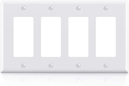 Miniatura 13 de ELEGRP Placas decorativas de pared de 3 posiciones, tamaño mediano 4.88" H x 6.75" L, cubierta frontal termoplástica irrompible para interruptor