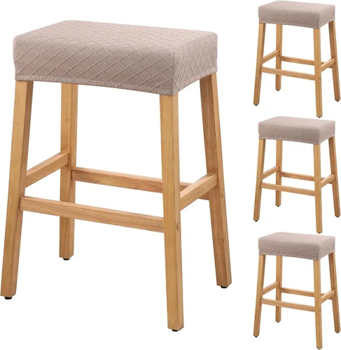 Miniatura 29 de YISUN Fundas de taburete rectangulares, paquete de 2 fundas elásticas impermeables para asiento de silla de montar, taburetes de bar, sillas de bar