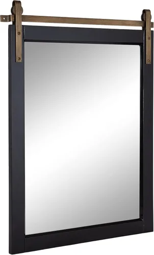 Miniatura 10 de Kate and Laurel Skylan Modern Farmhouse - Espejo decorativo de pared con marco de madera, 38 x 27 pulgadas, blanco y negro, espejo colgante de pared