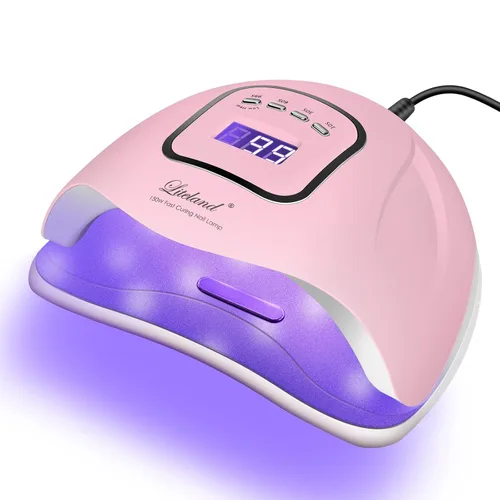 Lámpara de uñas de gel UV, secador de uñas UV de 150 W, luz LED para esmalte de gel, 4 temporizadores, accesorios profesionales para arte de uñas,