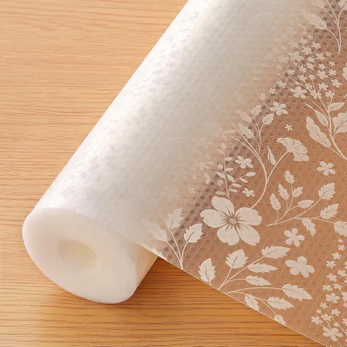 Miniatura 17 de INNOLITES Forro para estante de gabinete de cocina, forro no adhesivo para refrigerador y cajón, EVA impermeable con flores, fácil de limpiar y sin