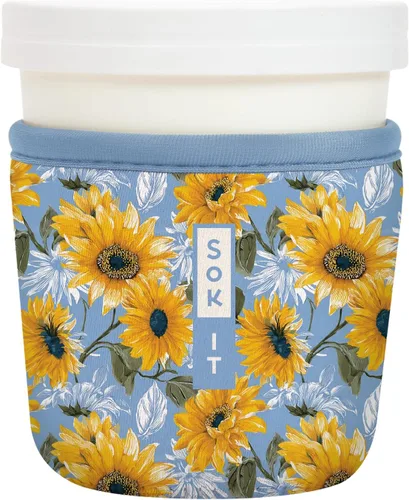 Miniatura 23 de Sok It IceCreamSok - Funda de neopreno aislada (flores abstractas, pintas de helado cónicas)