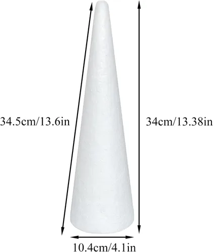Miniatura 2 de Crafjie Conos de espuma para manualidades y manualidades (4.1 x 13.6 pulgadas, paquete de 2), conos de espuma de árbol de Navidad de poliestireno