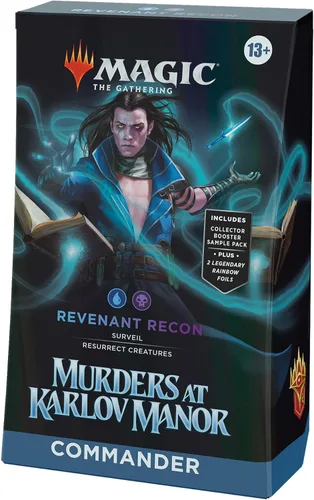 Magic: The Gathering Murders at Karlov Manor Commander Deck - Revenant Recon (mazo de 100 cartas, paquete de muestra de refuerzo de coleccionista de