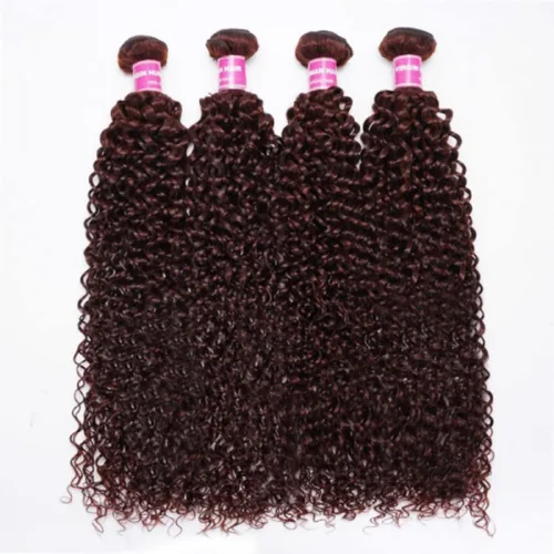 Miniatura 6 de Beauty Forever #33B - Extensiones de cabello humano rizado color marrón rojizo Jerry de 8 pulgadas, cabello humano virgen brasileño Remy