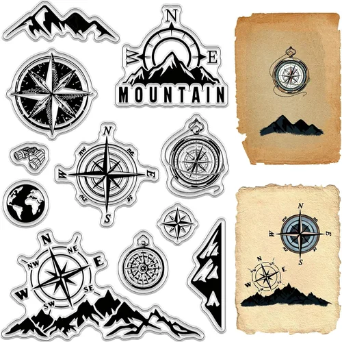 Miniatura 21 de CRASPIRE Sellos Transparentes con Fondo de Grieta Vintage Retro, Sellos de Goma Reutilizables de Silicona Transparente para Álbum de Fotos, Álbum