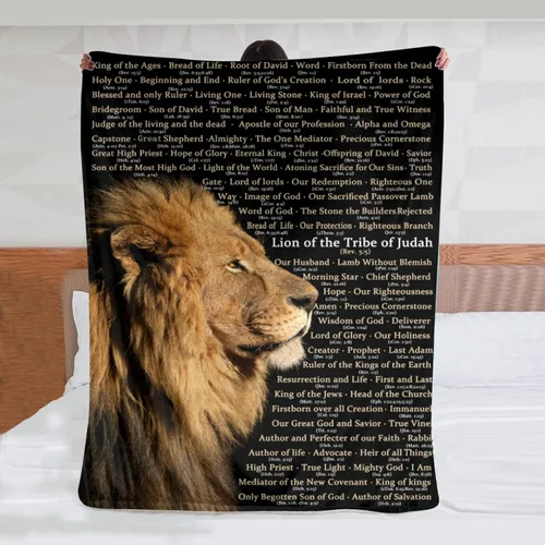 Manta de regalo religioso con nombres de Cristo, manta cristiana, suave, ligera, acogedora y cálida para mujeres y hombres, regalo - 60 x 50 pulgadas