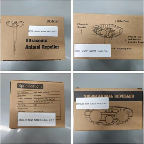 Miniatura 7 de Paquete de 4 repelentes solares ultrasónicos de ciervos para exteriores, ardilla Fortress Pro, dispositivos de disuasión de animales, impermeables