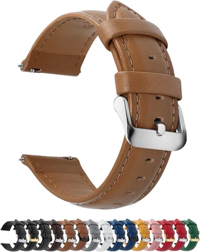 Miniatura 20 de Fullmosa Correa de reloj de piel de liberación rápida para hombres y mujeres, correas de repuesto de ancho 0.472 in, 0.551 in, 0.630 in, 0.709 in
