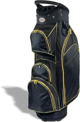 Taboo Fashions Ladies Golf Bag - 14-Way Women’s Golf Cart Bag with Insulated Cooler Pocket, Rain Hood, 7 Zippered Pockets & More - Stylish Golf