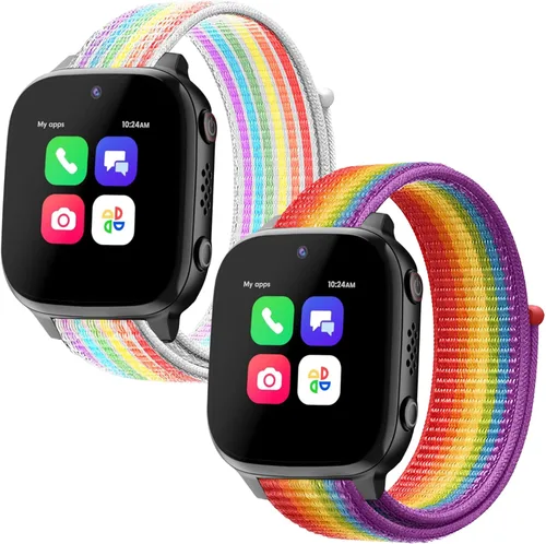Miniatura 7 de Paquete de 2 bandas de repuesto de nailon compatibles con AT&T amiGo Jr Watch/Cosmo JrTrack 5/4/3/2 SE/2/1 JrTrack Watch, pulsera deportiva trenzada