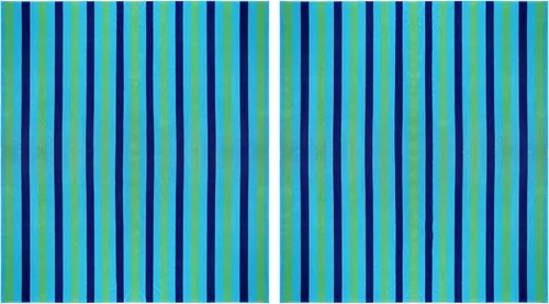 Miniatura 23 de COTTON CRAFT - Toalla de playa extra ancha con rayas ombre para dos, 147.3 x 172.7 cm - Algodón puro - Tela jacquard doble gruesa de felpa súper