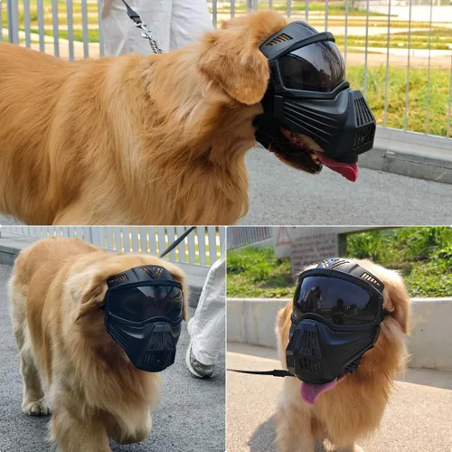 Miniatura 6 de Gafas de sol para perros de razas grandes, antirayos UV para protección facial completa, máscara para mascotas con agujeros transpirables