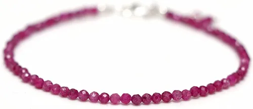 Miniatura 12 de Pulsera ajustable de plata esterlina 925 con cuentas completas para mujer, cuentas de piedras preciosas naturales, pulsera delicada, regalo