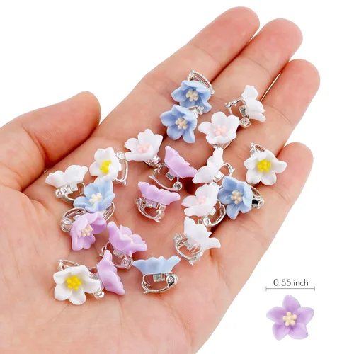 Miniatura 6 de YISSION Mini pinzas para el pelo de flores, horquillas y pasadores para niñas, mujeres