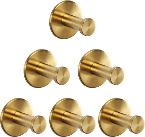 Miniatura 13 de Ganchos para Toallas de Baño, Paquete de 6 Ganchos Autoadhesivos para Abrigos, Gancho Resistente para Bata Sin Perforación, Colgador de Ropa Negro 6