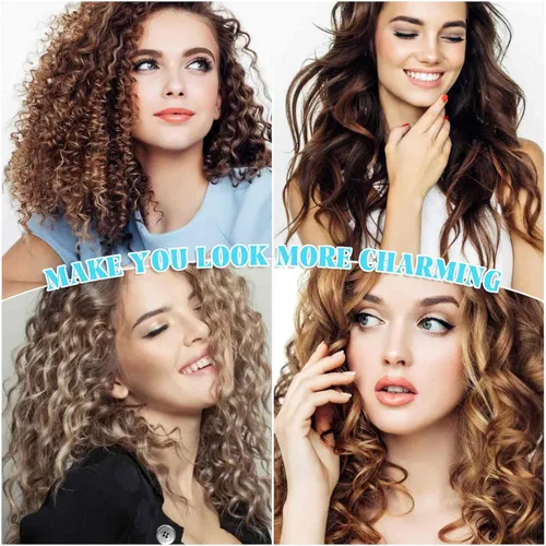 Miniatura 7 de Rulos para el cabello Jumbo, 12 piezas de rulos para el cabello con autoagarre y 12 clips de pico de pato de acero inoxidable para volumen de Negro