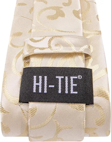 Miniatura 297 de Hi-Tie Corbatas de seda para hombre, diseño de cachemira a rayas, con bolsillo, gemelos cuadrados, conjunto formal de negocios