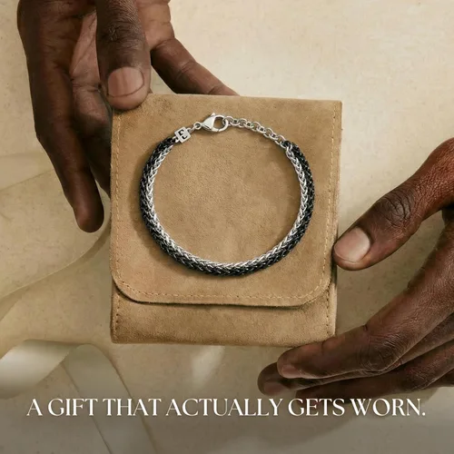 Miniatura 6 de Galis Pulsera Dvir para hombre, acero inoxidable para hombres, pulseras de cadena de cuerda que no se deslustra, regalo de cumpleaños elegante