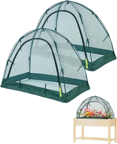 Miniatura 12 de Funda de red de jardinería emergente, 36 x 36 x 39 pulgadas, paquete de 2, cubierta protectora de plagas para verduras, frutas, red de jardinería