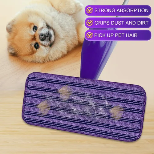 Miniatura 4 de Almohadillas catiónicas actualizadas e innovadoras para Swiffer Wet Jet y la mayoría de trapeadores de velcro de 10, 11 y 12 pulgadas, reemplazo