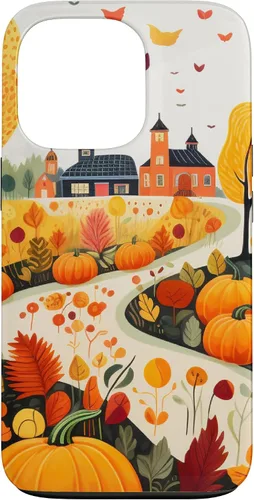 Miniatura 10 de iPhone 12 mini hojas otoño calabaza patrón otoño color hojas caso