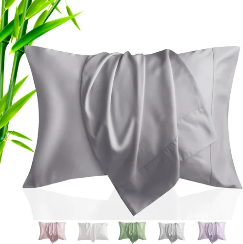 Miniatura 27 de Fundas de Almohada Tamaño Queen Paquete de 2, Fundas de Almohada de Rayón de Bambú Refrescantes con Cierre de Sobre, Fundas de Almohada Frescas