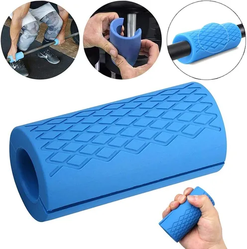 Miniatura 3 de Grip - Mancuerna gruesa para levantamiento de pesas, mango de fitness, almohadilla protectora antideslizante de silicona, 1 par Verde