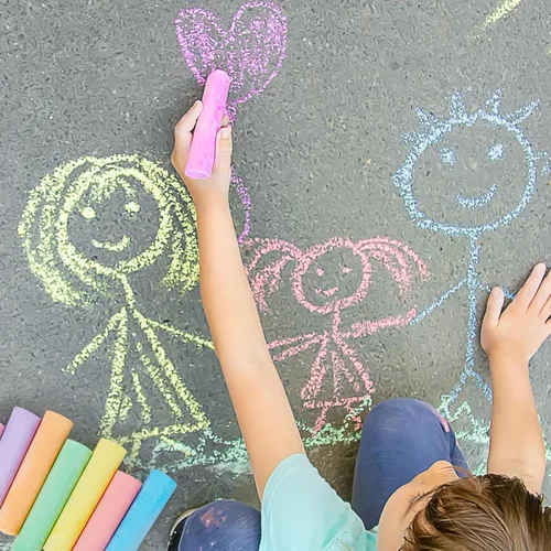 Miniatura 5 de JOYIN Juego de 24 tizas lavables para acera, no tóxicas, gigantes, para escuelas, juegos de arte al aire libre, pintura sobre pizarra, pizarra