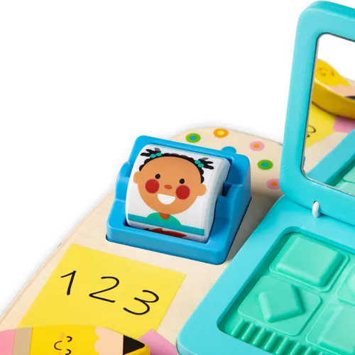 Miniatura 4 de Melissa & Doug Tablero de actividades de escritorio de madera para trabajar y jugar, juguete sensorial para bebés y niños pequeños, certificado FSC