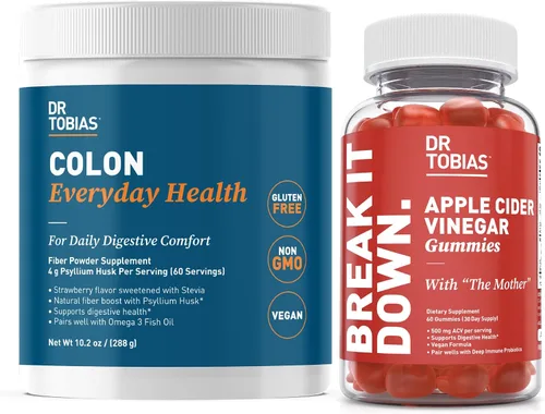 Dr. Tobias Gomitas de vinagre de sidra de manzana y colon para la salud diaria – Soporte diario digestivo, desintoxicante y de limpieza con gomitas