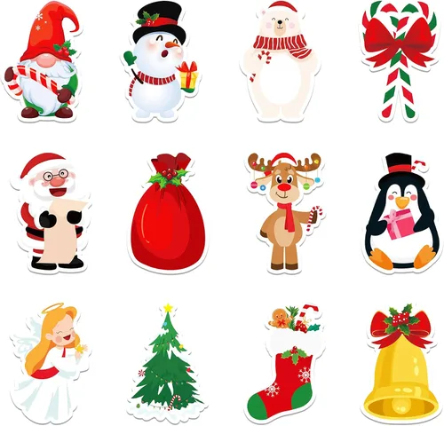 Miniatura 10 de 12 estilos, 240 páginas, notas adhesivas de Navidad, bloc de notas, muñeco de nieve, autoadhesivo, bloc de notas para Navidad, vacaciones, hogar