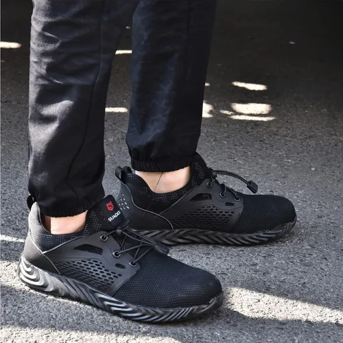 Miniatura 81 de SUADEX Zapatos deportivos con punta de acero para hombres y mujeres, indestructibles, ligeros, cómodos, antideslizantes, puntera compuesta