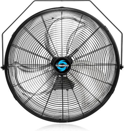 Miniatura 8 de Tornado Ventilador de Montaje en Pared de Alta Velocidad de 18 Pulgadas – Ventilador de Metal de Grado Industrial con Ajustes de 3 Velocidades