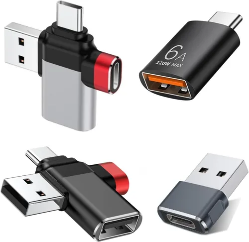 BUISAMG Adaptador USB a USB C, adaptador USB C a A, divisor USB C para MacBook Pro, iMac, iPad Air, convertidor Thunderbolt 4, iPhone 17 16. (juego