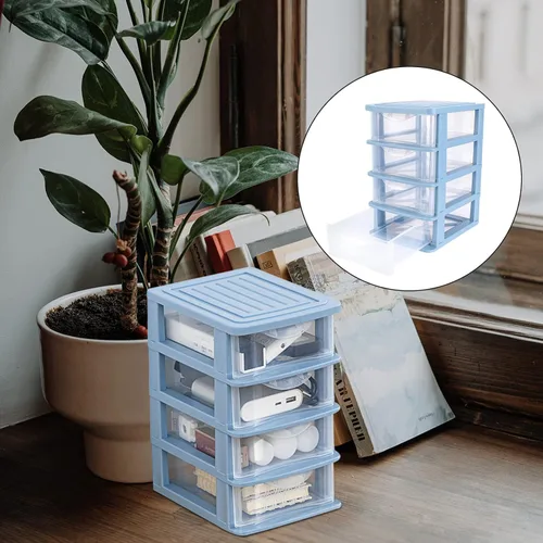 Miniatura 6 de NUOBESTY Cajones de almacenamiento de plástico, 12 x 6.88 x 5.31 pulgadas, pequeño cajón de almacenamiento de escritorio, organizador de maquillaje