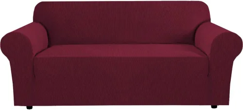 Miniatura 28 de H.VERSAILTEX Fundas elásticas para sofá, fundas de sofá para perros, fundas para sofá de 3 asientos con tela jacquard gruesa a cuadros con parte